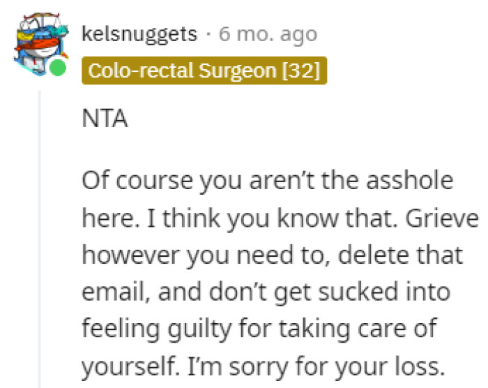 OP, we're sorry for your loss