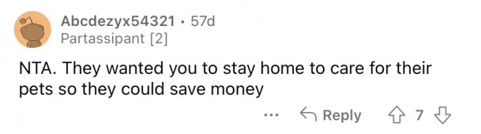 They just needed a pet-sitter.