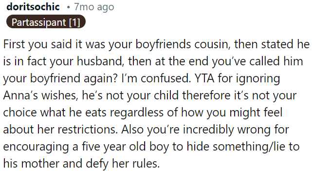 It's not OP's place to make decisions for him, even if she disagrees with the mother's rules.