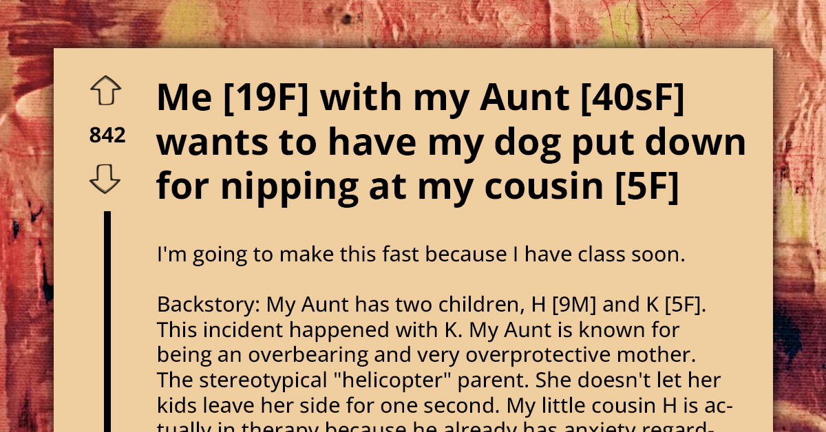 Overprotective Aunt Wants To Reprimand Woman's Dog When It Nipped Her Cousin After Being Stepped On