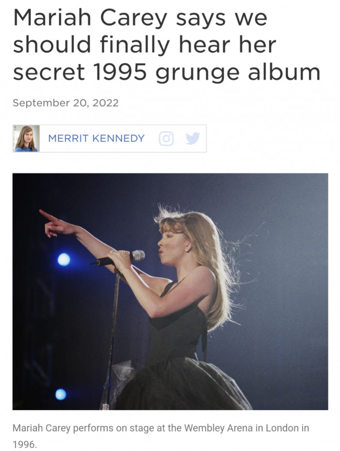 Mariah Carey says we should finally hear her secret 1995 grunge album