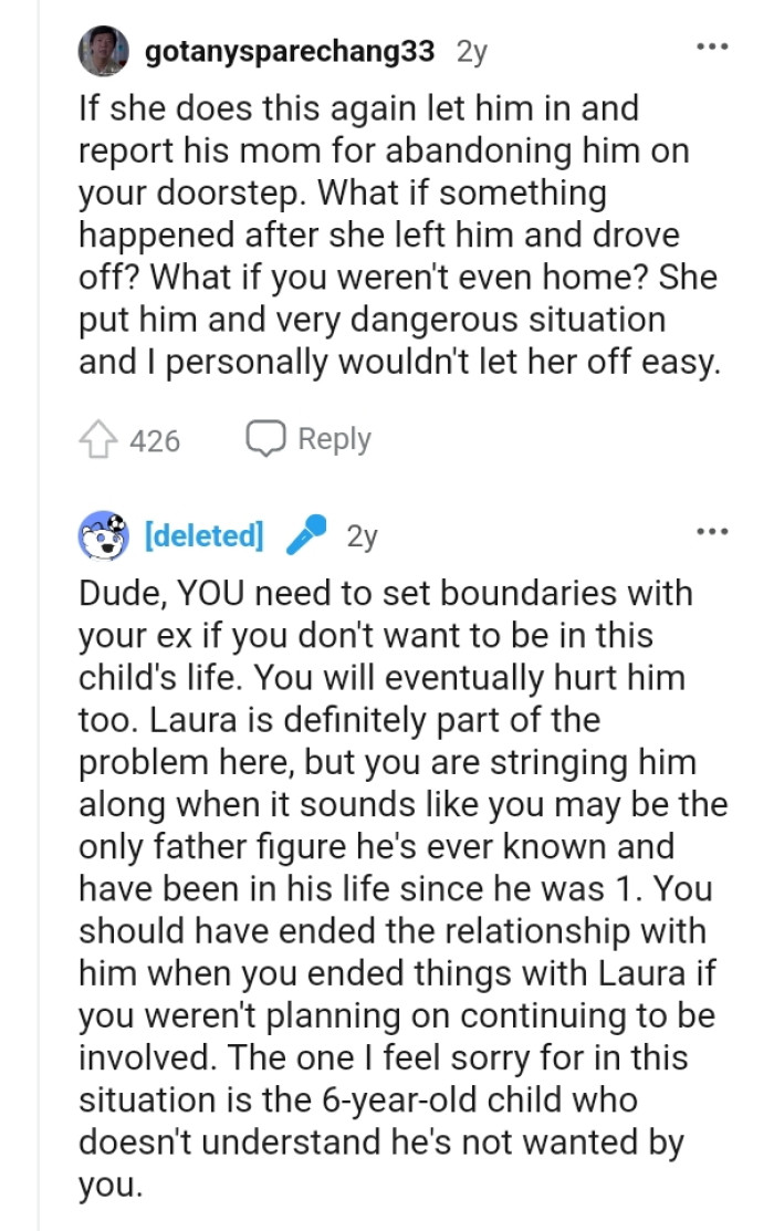 What if something happened to him after she dropped him off and drove away?