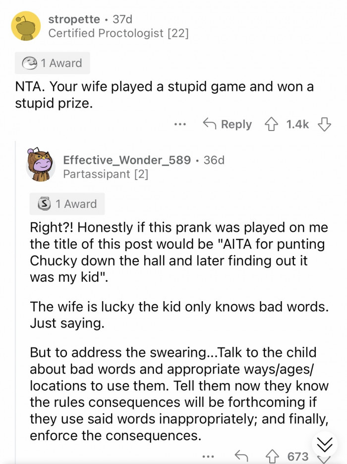 20. Stupid game equals stupid prize.