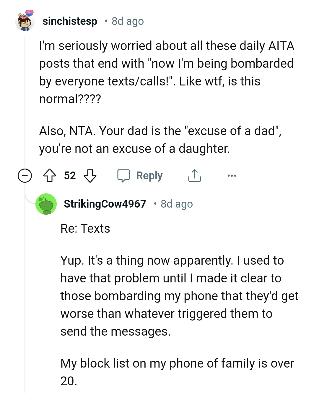 This Redditor wants to know why everyone is being bombarded by texts when they address an issue
