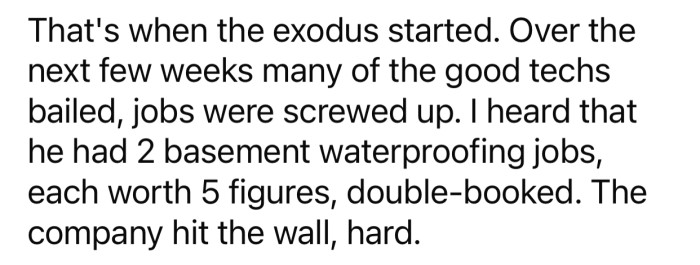 As expected, the company ended up crumbling little by little.