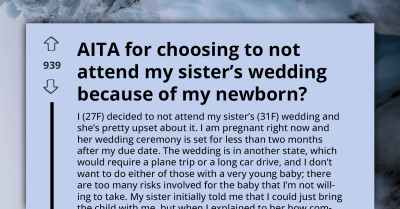 Pregnant Woman Skips Sister’s Wedding After Feeling Ignored About Her Due Date