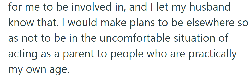 OP told her husband it's too much parenting. OP's planning to hang out elsewhere to avoid the discomfort of parenting peers.