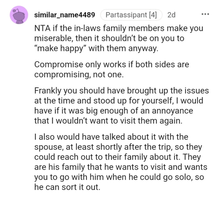 Compromise only works when it's from both sides.