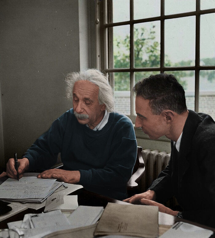 "J. Robert Oppenheimer And Albert Einstein, 1947"