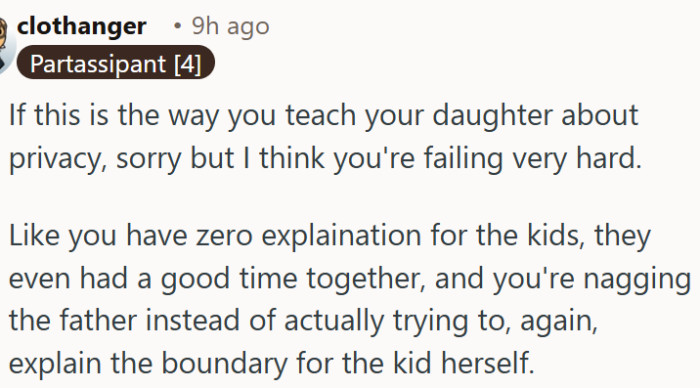 Adults are projecting their own boundaries onto children who don't care