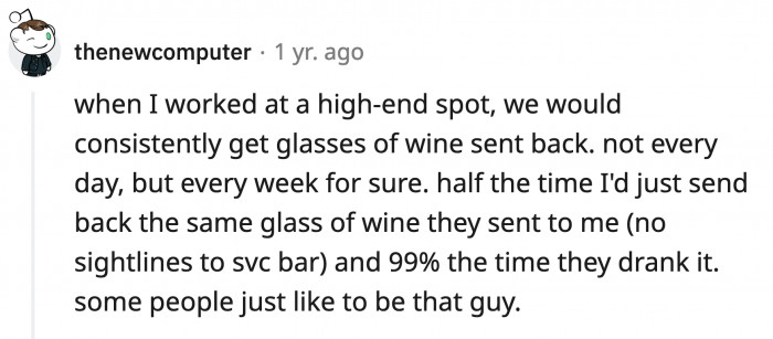 They just really want to prove they have a discerning palate