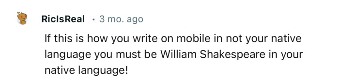 OP writes pretty well for someone who is not a fluent English speaker