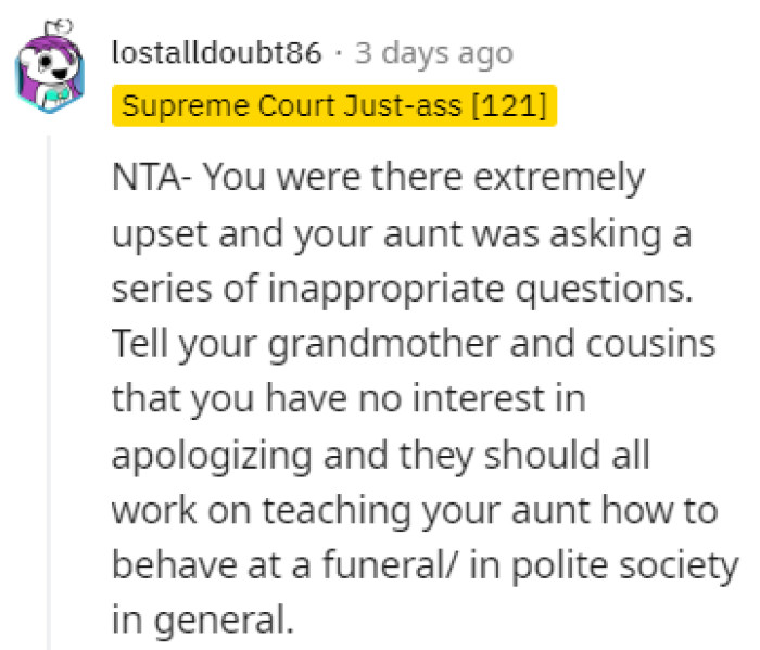 No interest in apologizing