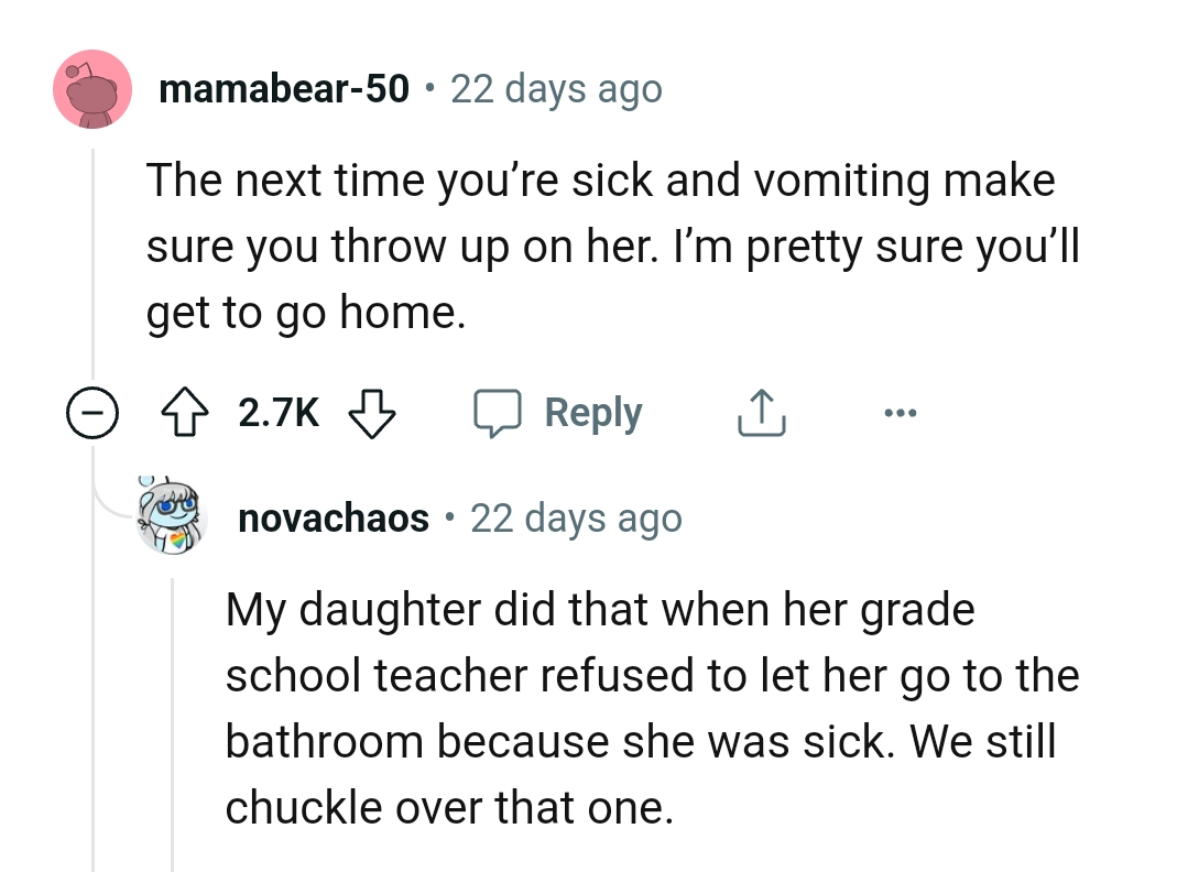 Throwing up on the manager.