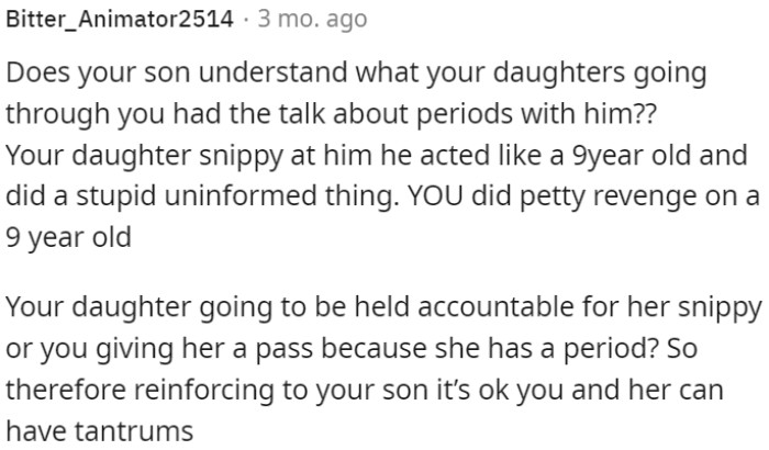 This might inadvertently suggest to OP's son that tantrums are acceptable for them.