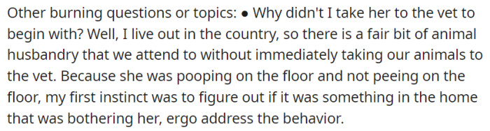 She also answered some questions: