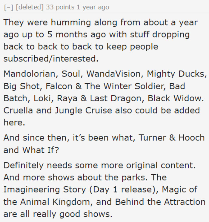 Some people agree that Disney+ needs to produce more original content.