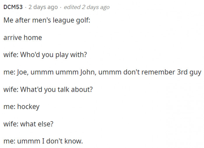 23. We just talked about things...