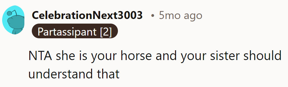 NTA. She's the horse whisperer, not her sister.