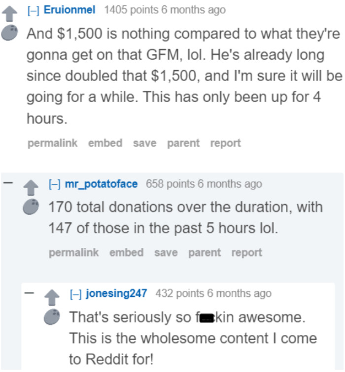 Because of the OP's post, more donations started pouring in.