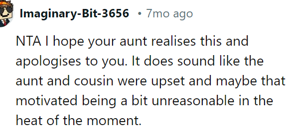 She should apologize to the OP