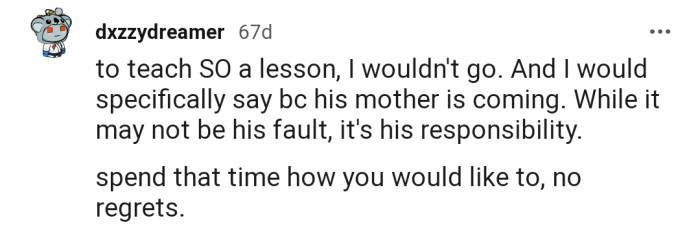 OP's husband needs to take charge of the situation and put his mom in check