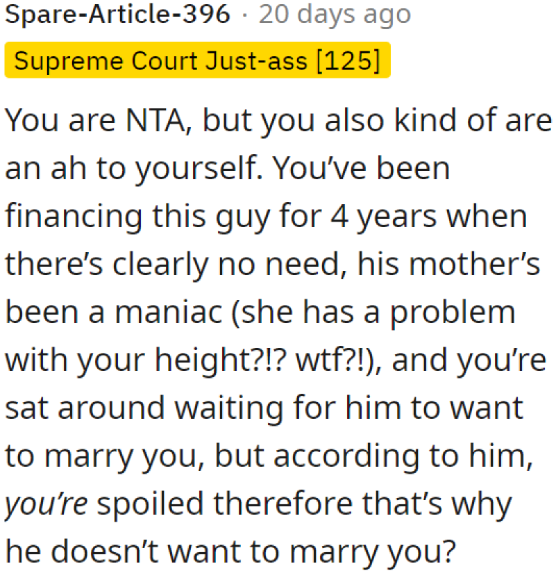 While the OP isn't the a-hole, she is being an a-hole to herself.