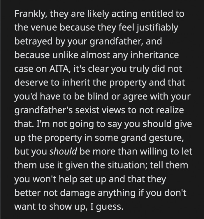 They could have come up with a better solution, but given the long-standing feelings of betrayal, it's easy to see why everyone's judgment got so clouded.