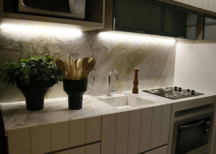 Under cabinet lighting.