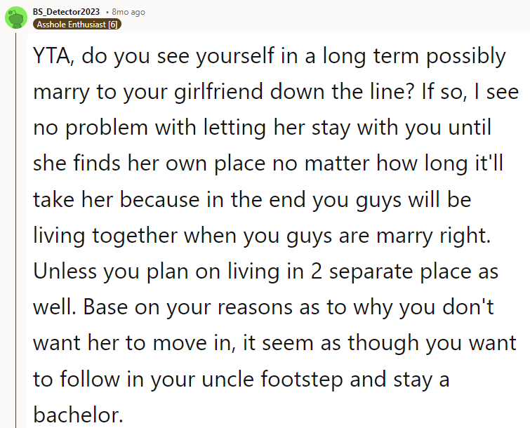 YTA, Do You See Yourself in a Long-Term, Possibly Marrying Your Girlfriend Down the Line?