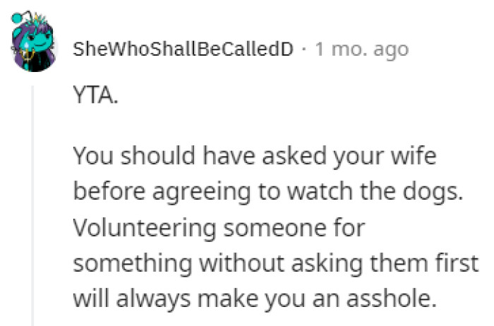 Should have asked first