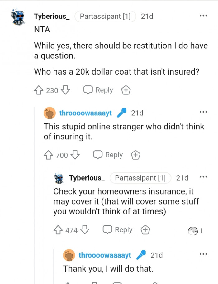 Insuring a $20K coat