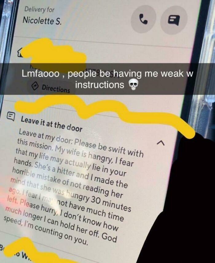 9. Hopefully, the delivery rider made it on time.