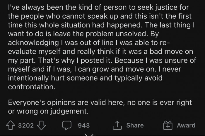 The reason OP made the post is that they were unsure of themselves.