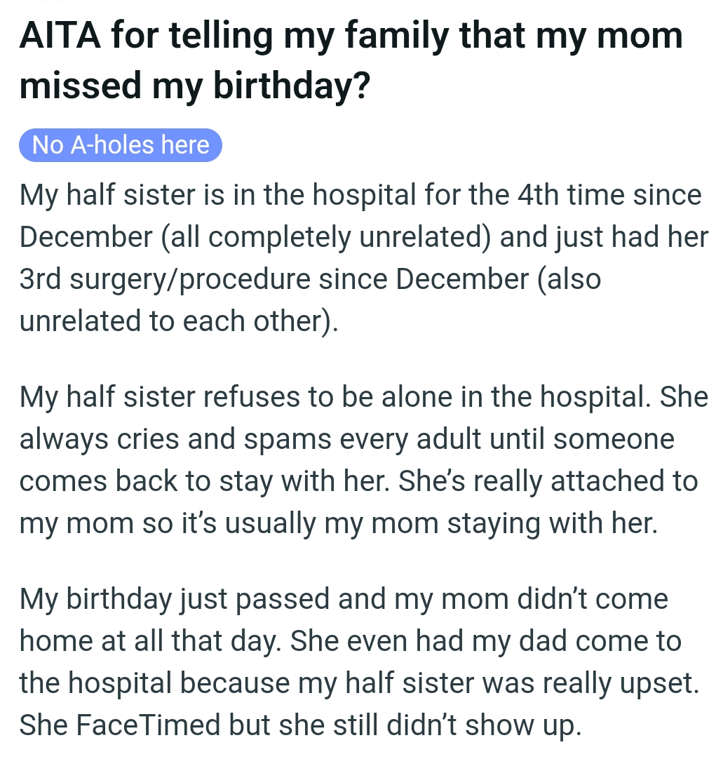 The OP kicks off her story