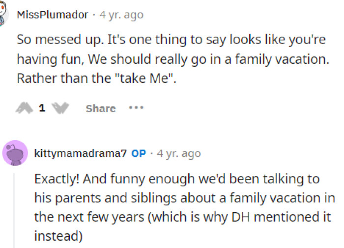 This goes to show that the vacation issue is common, but MILs really need to understand their place when it comes to it.