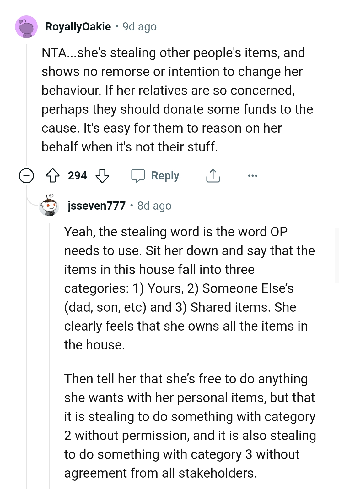 It's easy for them to reason on her behalf