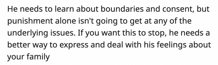Family and individual therapy should be considered so OP's stepson can work on expressing his feelings better.
