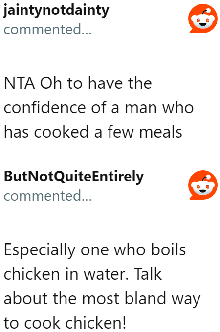 Redditors sided with the OP, finding her husband's insistence absolutely ridiculous.