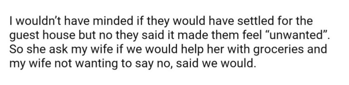 Recently, MIL asked OP's wife for help with groceries, which she agreed to without talking to OP first