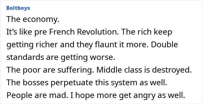 "Our World Has Been Stolen From Us By A Very Small Group"