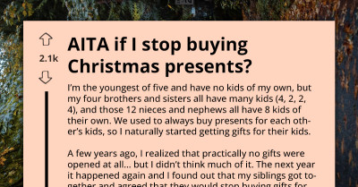 Youngest Sibling Realizes She’s The Only One Buying Gifts And Threatens To End Family Christmas Tradition
