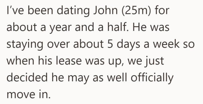 What started as frequent sleepovers slowly turned into a full move-in decision.