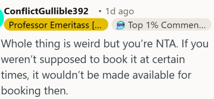 Booking an open slot is not something anyone should feel guilty about