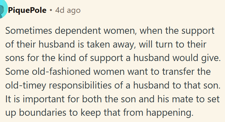 Both the Son and His Partner Need to Establish Clear Boundaries.
