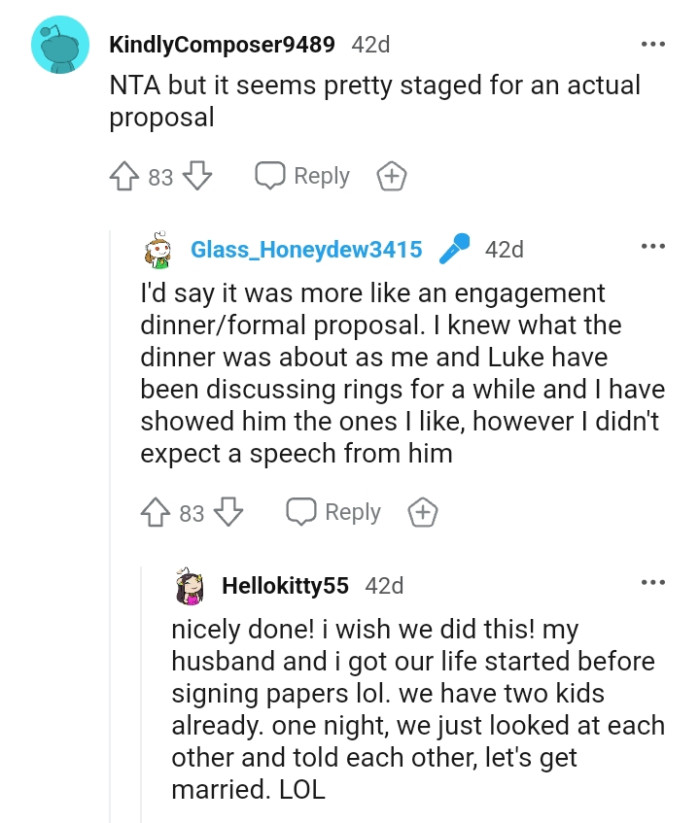 The OP Had a Clue but Wasn't Expecting a Speech from the Partner