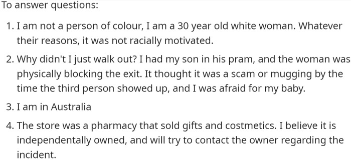 She answered some questions: