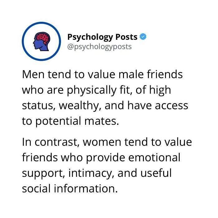 What men value vs. What women value