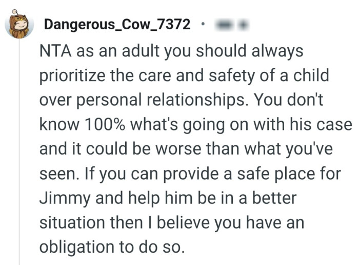 This Redditor believes the OP has an obligation to help Jimmy