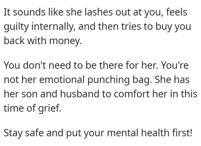 OP should realize that they're not their stepmom's emotional punching bag